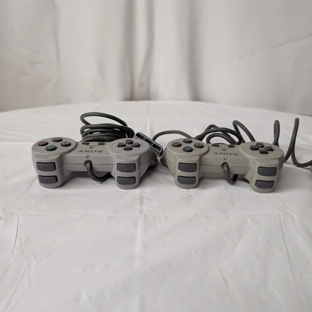 Sony PlayStation PS1 DualShock Wired Controllers in Gray